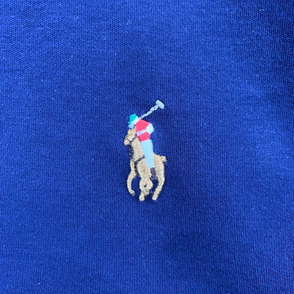 Polo Ralph Lauren Polo Shirt Pique Mens Size LT Blue Long Sleeve Flesh Pony